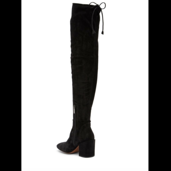NEW $595 AQUATALIA FLORENCIA SUEDE OVER THE KNEE OTK BOOT 7.5 BLACK - Picture 3 of 8